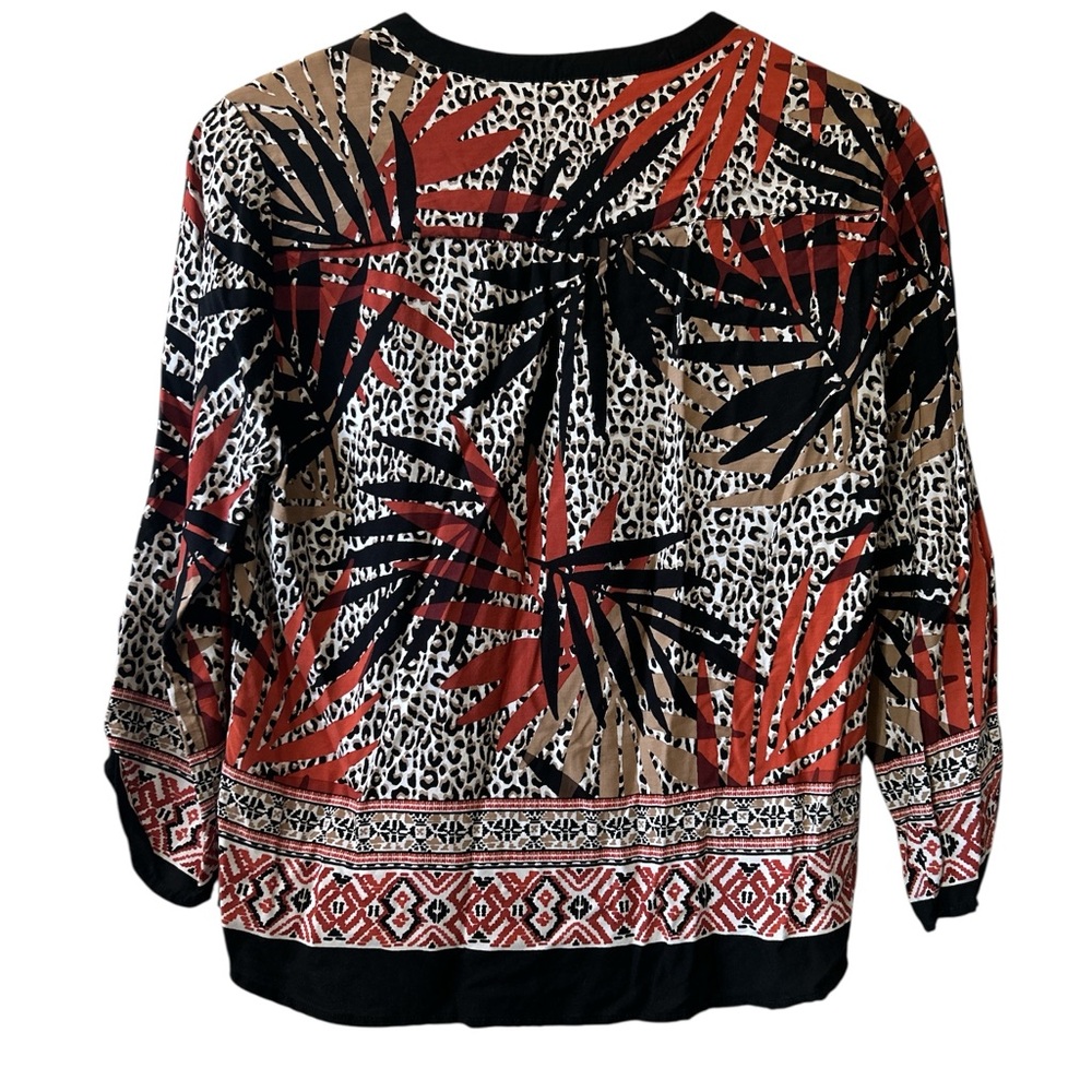 Ruby Rd. Mob Wife Animal Print Button Down Blouse Women’s Medium Petite - Picture 4 of 6